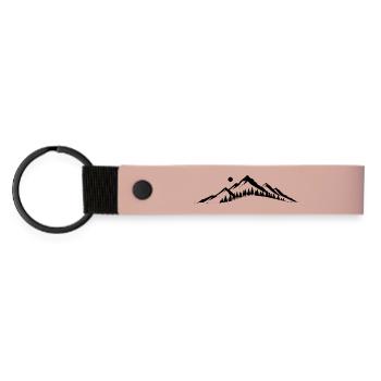 Horizont der Berge - Matte PU Schlüsselanhänger - Rosa - Vorne