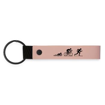Triathlon - Porte-clés en PU mat - rose - Devant