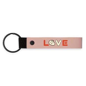 L’amour des quenelles - Porte-clés en PU mat - rose - Devant