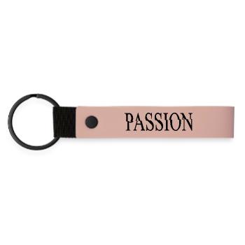 PASSION – Minimalistisches Statement Design - Matte PU Schlüsselanhänger - Rosa - Vorne