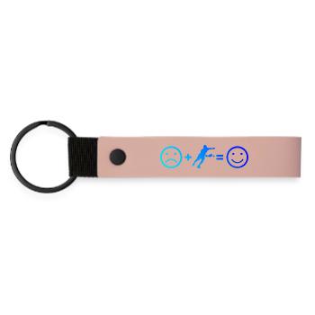 Pickleball Athlet Geschenkidee für Pickleball Fans - Matte PU Schlüsselanhänger - Rosa - Vorne