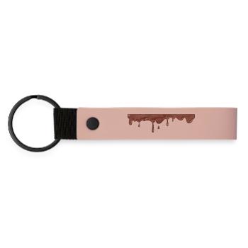 Lecker tropfende Schokoladencreme - Matte PU Schlüsselanhänger - Rosa - Vorne