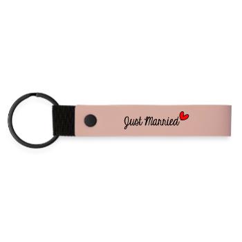 ICH HABE GERADE GEHEIRATET. Junggesellinnenabschied. VALENTINSTAG. PAAR. LIEBE - Matte PU Schlüsselanhänger - Rosa - Vorne