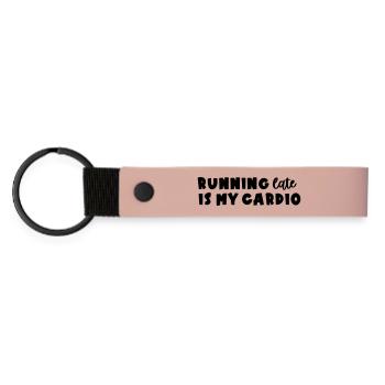 Running late - Matte Pu Keyring - pink - Front