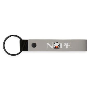 Goose Nope Middle Finger Nasty Insult Duck Naughty - Matte Pu Keyring - light grey - Front