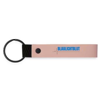Blaulichtblut – Stolz, Teamgeist und Leidenschaft  - Matte PU Schlüsselanhänger - Rosa - Vorne