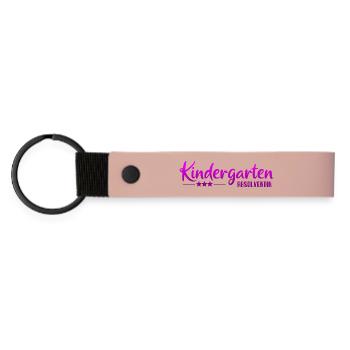 Kindergarten Absolventin - Einschulung - Kita - Matte PU Schlüsselanhänger - Rosa - Vorne