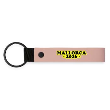 Mallorca 2026 - Matte PU Schlüsselanhänger - Rosa - Vorne