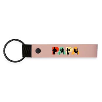 Papa Électricien Sparky Silhouette rétro - Porte-clés en PU mat - rose - Devant