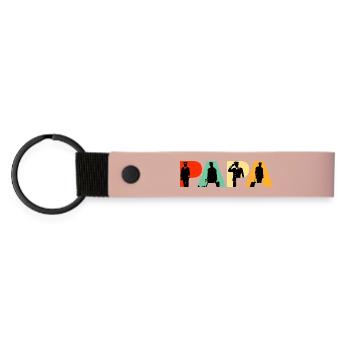 Pilot Papa Aviation Airplane Silhouette - Matte Pu Keyring - pink - Front