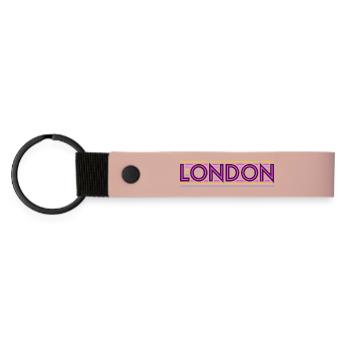 London Neon Purple Stripes - Matte PU Schlüsselanhänger - Rosa - Vorne