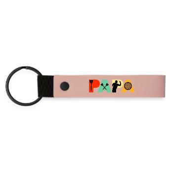 Papa Dart Master Retro Vintage Sunset Typography - Matte Pu Keyring - pink - Front