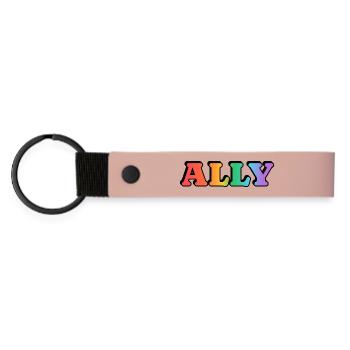Gay Ally  - Matte Pu Keyring - pink - Front
