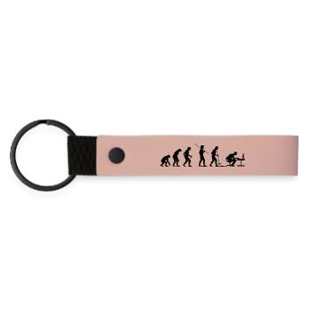 Programmierer Evolution Informatiker Entwickler - Matte PU Schlüsselanhänger - Rosa - Vorne