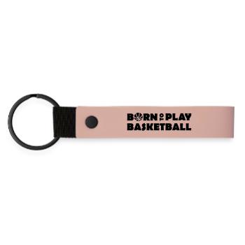 Born to play Basketball - Matte Pu Keyring - pink - Front