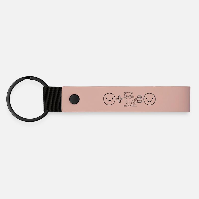 Life is better with cats - Matte Pu Keyring - pink
