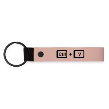 CTRL+V / Children's Gift for Father's Day / Mother's Day - Matte Pu Keyring - pink - Front