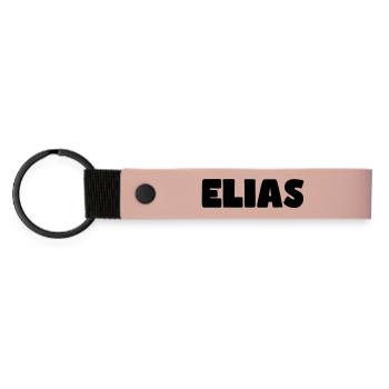 Elias Name - Matte Pu Keyring - pink - Front