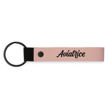 Aviatrice Pilote Avion Aviation Aéronef Vol - Porte-clés en PU mat - rose - Devant