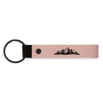 Berge Symbol Alpen - Matte PU Schlüsselanhänger - Rosa - Vorne