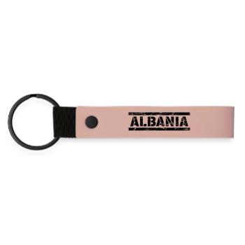 Albania - Matte Pu Keyring - pink - Front