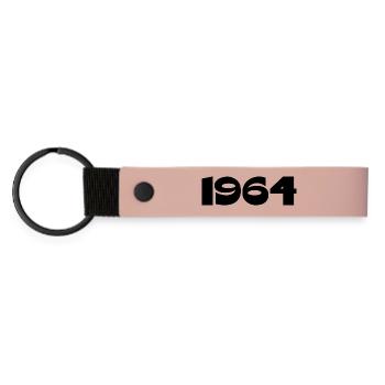 Personalize 1964 60th Birthday Template - Matte Pu Keyring - pink - Front