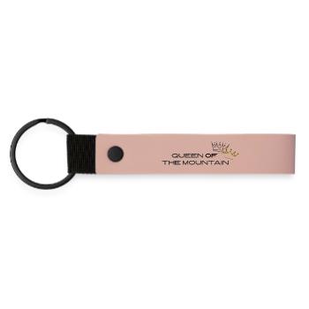Queen of the Mountain – Krone Berg Cycling - Matte Pu Keyring - pink - Front