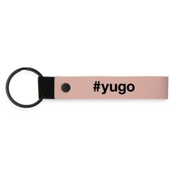 JUGOSLAWISCH YUGO Hashtag Jugoslawien - Matte PU Schlüsselanhänger - Rosa - Vorne