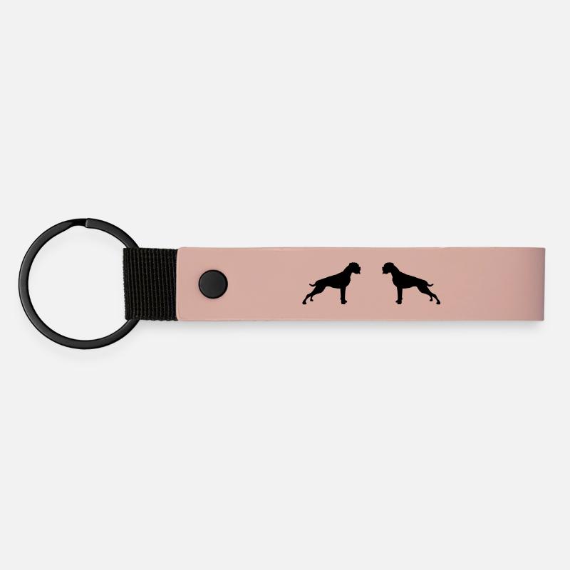 Boxer dogs against 1f - Matte Pu Keyring - pink