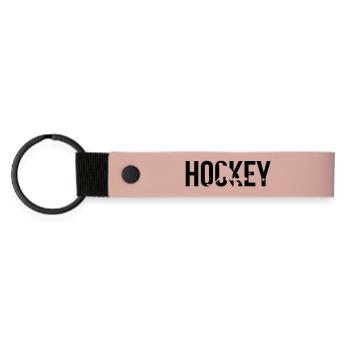 hockey - Matte PU Schlüsselanhänger - Rosa - Vorne