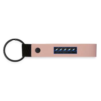 Logo Surfer Bleu - Porte-clés en PU mat - rose - Devant