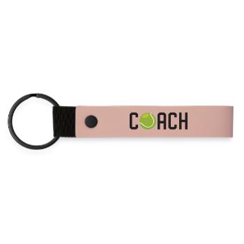 Entraîneur de tennis - Porte-clés en PU mat - rose - Devant