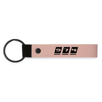 Modell 974 - Insel La Réunion - Matte PU Schlüsselanhänger - Rosa - Vorne