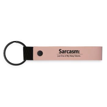 Sarcasm / Sarkasmus - Matte PU Schlüsselanhänger - Rosa - Vorne