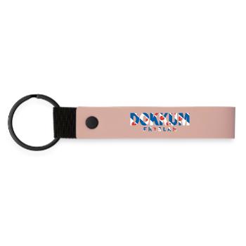 Dokkum Friesland Fryslan Flagge Shirt, Hoodie, Bag - Matte PU Schlüsselanhänger - Rosa - Vorne