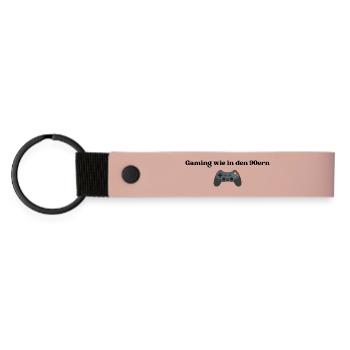 Gaming wie in den 90ern - Matte PU Schlüsselanhänger - Rosa - Vorne
