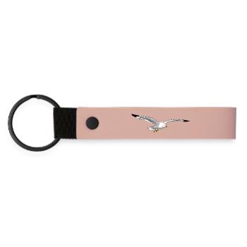 fliegende moewe urlaub fliegen - Matte PU Schlüsselanhänger - Rosa - Vorne