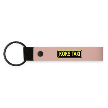 Koks Taxi - Matte PU Schlüsselanhänger - Rosa - Vorne