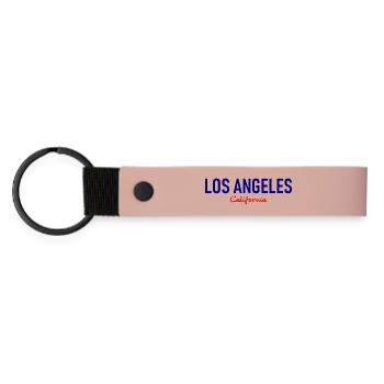 Los Angeles - California - Kalifornien - USA - Matte PU Schlüsselanhänger - Rosa - Vorne