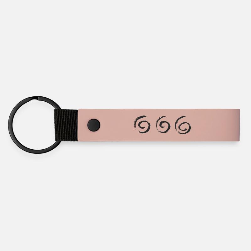Triple Brush Circles - Matte Pu Keyring - pink