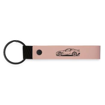Sportwagen - Matte PU Schlüsselanhänger - Rosa - Vorne
