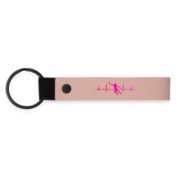 Faustballspielen Geschenk für der Faustballspieler - Matte PU Schlüsselanhänger - Rosa - Vorne