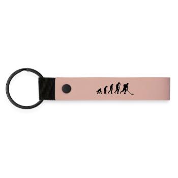 evolution of  hockey_ - Matte PU Schlüsselanhänger - Rosa - Vorne