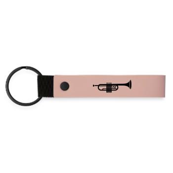 Trompete - Matte PU Schlüsselanhänger - Rosa - Vorne