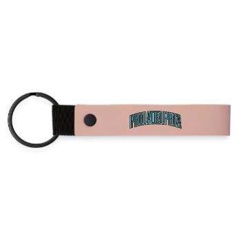 Philadelphia Arc Typo - Matte PU Schlüsselanhänger - Rosa - Vorne