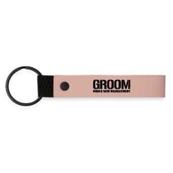 Bräutigam unter neuer Leitung Lustiger Junggesellenabschied - Matte PU Schlüsselanhänger - Rosa - Vorne