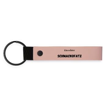 Ein echter Schmackofatz - Matte PU Schlüsselanhänger - Rosa - Vorne