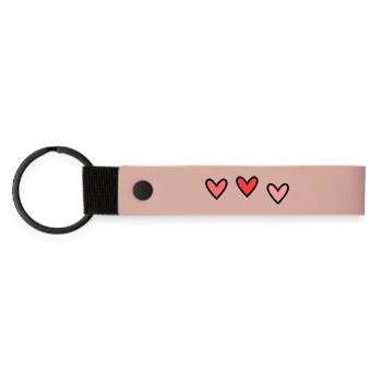 WEIHNACHTEN. FROHE WEIHNACHTEN. FROHE WEIHNACHTEN. NEUJAHR - Matte PU Schlüsselanhänger - Rosa - Vorne