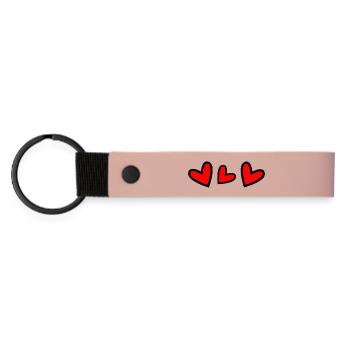 HEART - Matte Pu Keyring - pink - Front