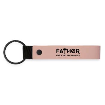 FATHOR - Comme un papa, mais en plus puissant - Porte-clés en PU mat - rose - Devant